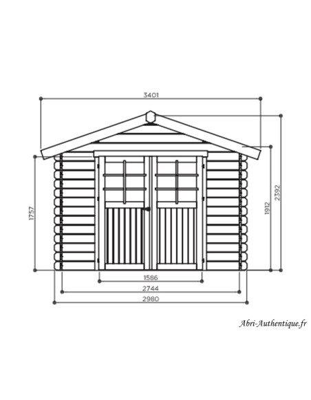 Abri de jardin en bois Lannion 8 88 m² 28 mm Solid achat pas cher