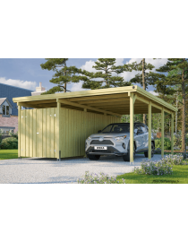 Carport en bois, 30,82 m², local à outils de 10,15 m², Weka, achat, pas cher