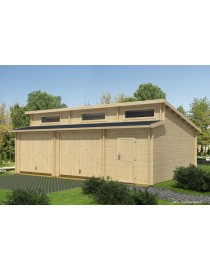 Garage en bois, 40,56 m², 2 voitures, portes basculantes, Weka, achat, pas cher