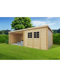 Abri de jardin en bois avec terrasse, Rohan, 19,82 m², 28 mm, Solid, achat, pas cher