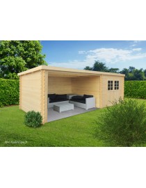 Abri de jardin en bois avec terrasse, Rohan, 19,82 m², 28 mm, Solid, achat, pas cher