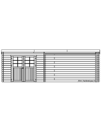 Abri de jardin en bois avec terrasse, Rohan, 19,82 m², 28 mm, Solid, achat, pas cher