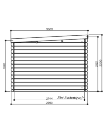 Abri de jardin en bois avec terrasse, Rohan, 19,82 m², 28 mm, Solid, achat, pas cher