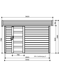 Abri de jardin en bois, Oslo, 6,22 m², 28 mm, Solid