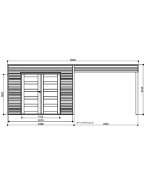 Abri de jardin en bois autoclave, Salerno, 5,94 m², 19 mm, avancée, Solid, achat, pas cher