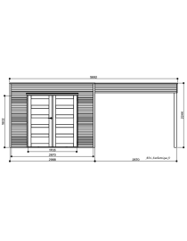 Abri de jardin en bois autoclave, Tarento, 8,69 m², 19 mm, avancée, Solid, achat, pas cher