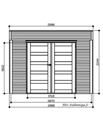 Abri de jardin en bois autoclave, Matera, 8,69 m², 19 mm, avancée, Solid, achat, pas cher