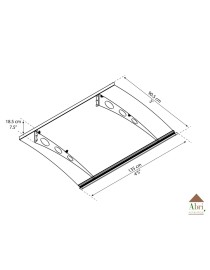Auvent de porte, marquise Garamong, L.135 cm, Abri-Authentique.fr