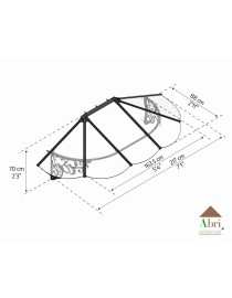 Auvent de porte, marquise Lily XL, Abri-Authentique.fr