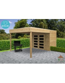 Abri de jardin en bois autoclave, Potenza, 5,94 m², 19 mm, avancée, Solid, achat, pas cher