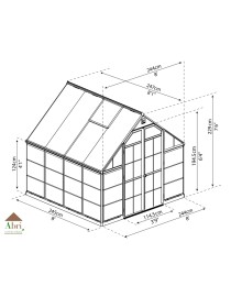 Serre de jardin, Balance Vert, Polycarbonate, cristallin, canopia