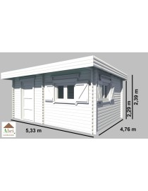 Abri de jardin en bois, 25,38 m², Madrier 60 mm, foresta