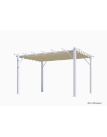 Pergola blanche en aluminium, toile, 140 g, H.2,30 m, Foresta, achat, pas cher