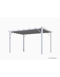 Pergola blanche en aluminium, toile, 140 g, H.2,30 m, Foresta, achat, pas cher